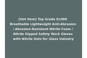 [Hot Item] Top Grade En388 Breathable Lightweight Anti-Abrasion / Abrasion-Resistant Nitrile Foam / Nitrile Dipped Safety Work Gloves with Nitrile Dots for Glass Industry
