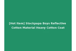 [Hot Item] Stockpapa Boys Reflective Cotton Material Heavy Cotton Coat