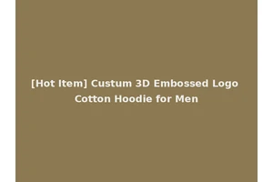 [Hot Item] Custum 3D Embossed Logo Cotton Hoodie for Men
