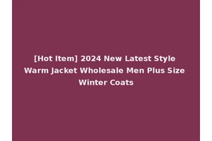 [Hot Item] 2024 New Latest Style Warm Jacket Wholesale Men Plus Size Winter Coats