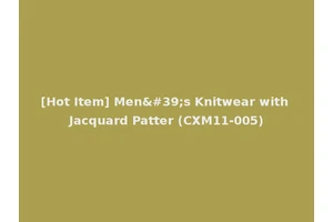 [Hot Item] Men's Knitwear with Jacquard Patter (CXM11-005)