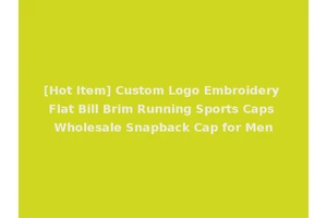[Hot Item] Custom Logo Embroidery Flat Bill Brim Running Sports Caps Wholesale Snapback Cap for Men