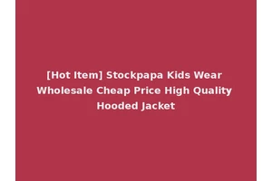 [Hot Item] Stockpapa Kids Wear Wholesale Cheap Price High Quality Hooded Jacket