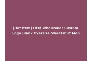 [Hot Item] OEM Wholesaler Custom Logo Blank Oversize Sweatshirt Men