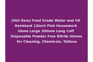 [Hot Item] Food Grade Water and Oil Resistant 12inch Pink Housework Glove Large 300mm Long Cuff Disposable Powder Free Nitrile Gloves for Cleaning, Chemicals, Tattoos