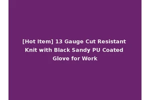 [Hot Item] 13 Gauge Cut Resistant Knit with Black Sandy PU Coated Glove for Work