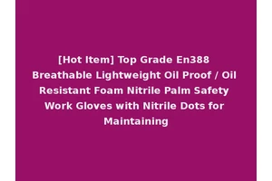 [Hot Item] Top Grade En388 Breathable Lightweight Oil Proof / Oil Resistant Foam Nitrile Palm Safety Work Gloves with Nitrile Dots for Maintaining