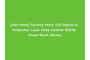 [Hot Item] Factory Price 13G Nylon or Polyester Liner Palm Coated Nitrile Foam Work Gloves