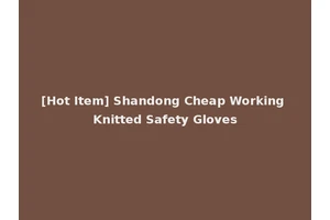 [Hot Item] Shandong Cheap Working Knitted Safety Gloves