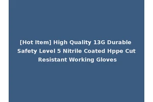 [Hot Item] High Quality 13G Durable Safety Level 5 Nitrile Coated Hppe Cut Resistant Working Gloves