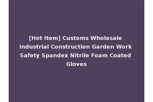 [Hot Item] Customs Wholesale Industrial Construction Garden Work Safety Spandex Nitrile Foam Coated Gloves