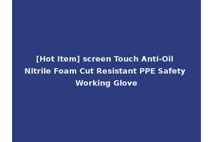 [Hot Item] screen Touch Anti-Oil Nitrile Foam Cut Resistant PPE Safety Working Glove
