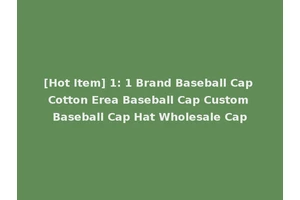 [Hot Item] 1: 1 Brand Baseball Cap Cotton Erea Baseball Cap Custom Baseball Cap Hat Wholesale Cap