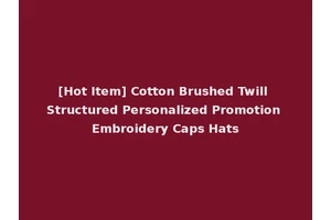 [Hot Item] Cotton Brushed Twill Structured Personalized Promotion Embroidery Caps Hats