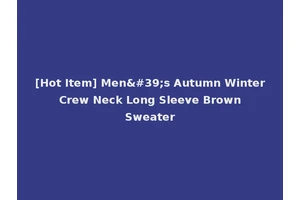 [Hot Item] Men's Autumn Winter Crew Neck Long Sleeve Brown Sweater