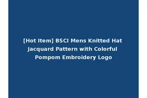 [Hot Item] BSCI Mens Knitted Hat Jacquard Pattern with Colorful Pompom Embroidery Logo
