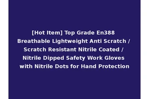 [Hot Item] Top Grade En388 Breathable Lightweight Anti Scratch / Scratch Resistant Nitrile Coated / Nitrile Dipped Safety Work Gloves with Nitrile Dots for Hand Protection