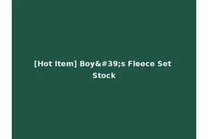 [Hot Item] Boy's Fleece Set Stock