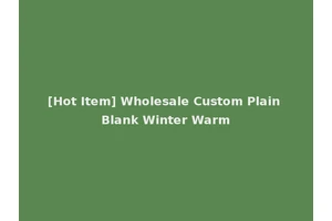 [Hot Item] Wholesale Custom Plain Blank Winter Warm