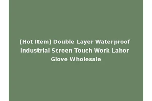 [Hot Item] Double Layer Waterproof Industrial Screen Touch Work Labor Glove Wholesale