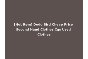 [Hot Item] Dodo Bird Cheap Price Second Hand Clothes Cqs Used Clothes