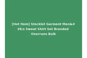 [Hot Item] Stocklot Garment Men's Sweat Shirt Set Branded Overruns Bulk