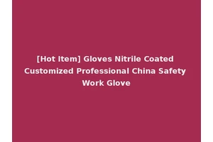 [Hot Item] Gloves Nitrile Coated Customized Professional China Safety Work Glove