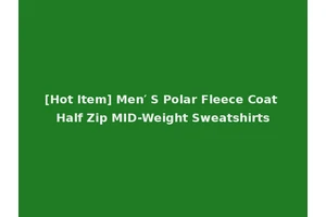 [Hot Item] Men′ S Polar Fleece Coat Half Zip MID-Weight Sweatshirts