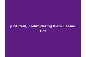 [Hot Item] Embroidering Black Beanie Hat