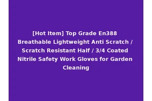 [Hot Item] Top Grade En388 Breathable Lightweight Anti Scratch / Scratch Resistant Half / 3/4 Coated Nitrile Safety Work Gloves for Garden Cleaning
