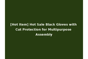 [Hot Item] Hot Sale Black Gloves with Cut Protection for Multipurpose Assembly