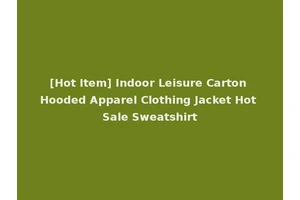 [Hot Item] Indoor Leisure Carton Hooded Apparel Clothing Jacket Hot Sale Sweatshirt