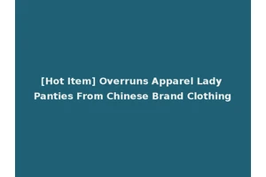 [Hot Item] Overruns Apparel Lady Panties From Chinese Brand Clothing