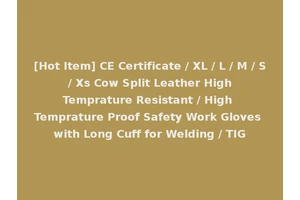 [Hot Item] CE Certificate / XL / L / M / S / Xs Cow Split Leather High Temprature Resistant / High Temprature Proof Safety Work Gloves with Long Cuff for Welding / TIG