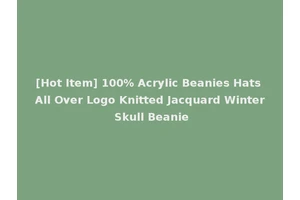 [Hot Item] 100% Acrylic Beanies Hats All Over Logo Knitted Jacquard Winter Skull Beanie