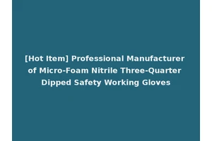 [Hot Item] Professional Manufacturer of Micro-Foam Nitrile Three-Quarter Dipped Safety Working Gloves