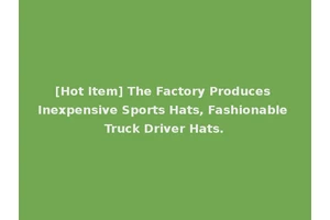 [Hot Item] The Factory Produces Inexpensive Sports Hats, Fashionable Truck Driver Hats.