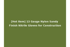[Hot Item] 13 Gauge Nylon Sandy Finish Nitrile Gloves for Construction