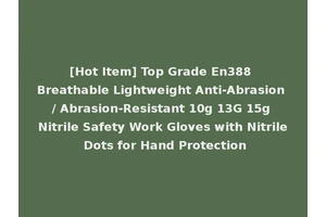 [Hot Item] Top Grade En388 Breathable Lightweight Anti-Abrasion / Abrasion-Resistant 10g 13G 15g Nitrile Safety Work Gloves with Nitrile Dots for Hand Protection