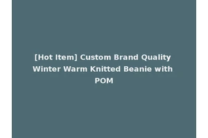 [Hot Item] Custom Brand Quality Winter Warm Knitted Beanie with POM