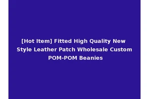 [Hot Item] Fitted High Quality New Style Leather Patch Wholesale Custom POM-POM Beanies
