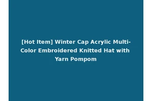 [Hot Item] Winter Cap Acrylic Multi-Color Embroidered Knitted Hat with Yarn Pompom