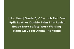 [Hot Item] Grade B, C 14 Inch Red Cow Split Leather Double Palm Fire Resist Heavy Duty Safety Work Welding Hand Glove for Animal Handling