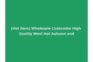 [Hot Item] Wholesale Customize High Quality Wool Hat Autumn and