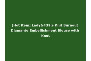 [Hot Item] Lady's Knit Burnout Diamante Embellishment Blouse with Knot