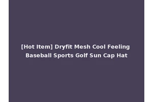 [Hot Item] Dryfit Mesh Cool Feeling Baseball Sports Golf Sun Cap Hat