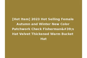 [Hot Item] 2023 Hot Selling Female Autumn and Winter New Color Patchwork Check Fisherman's Hat Velvet Thickened Warm Bucket Hat