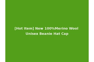 [Hot Item] New 100%Merino Wool Unisex Beanie Hat Cap