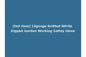 [Hot Item] 13gauge Knitted Nitrile Dipped Garden Working Safety Glove