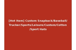 [Hot Item] Custom Snapback/Baseball/Trucker/Sports/Leisure/Custom/Cotton/Sport Hats
